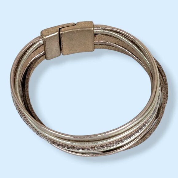 (2/$20) Metallic Brown Multistrand Magnetic Bracelet - Picture 4 of 7